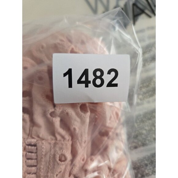 Women's Tularosa Blush Pink Eyelet Ruffle Long Sleeve 100% Cotton Small - Picture 3 of 4